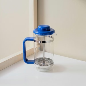 Vintage Small Blue French Press Bistro Coffee Maker by Bodum | 1.5 Cups