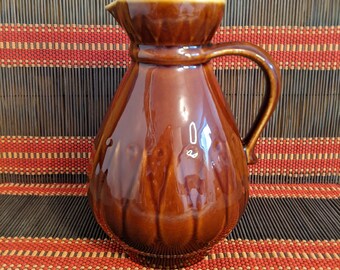 Vintage Brown Ceramic Pitcher | Water Jug | Juice Jug | Boho Style