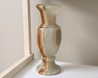 Vintage Beige Onyx Flower Vase