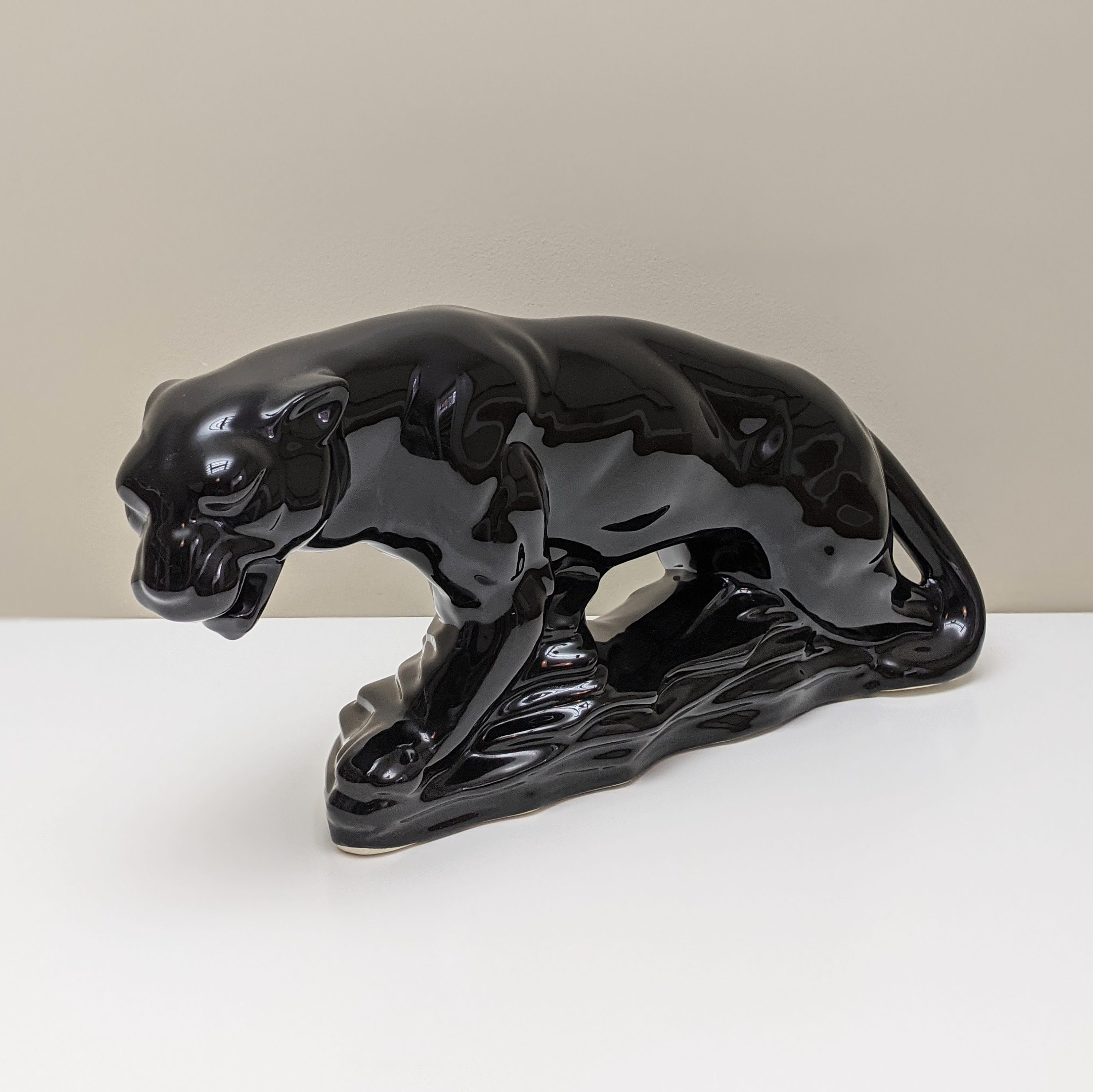 Vintage black panther ブラックパンサー　セラミック　置物 Vintage black panther ブラックパンサー セラミック 置物