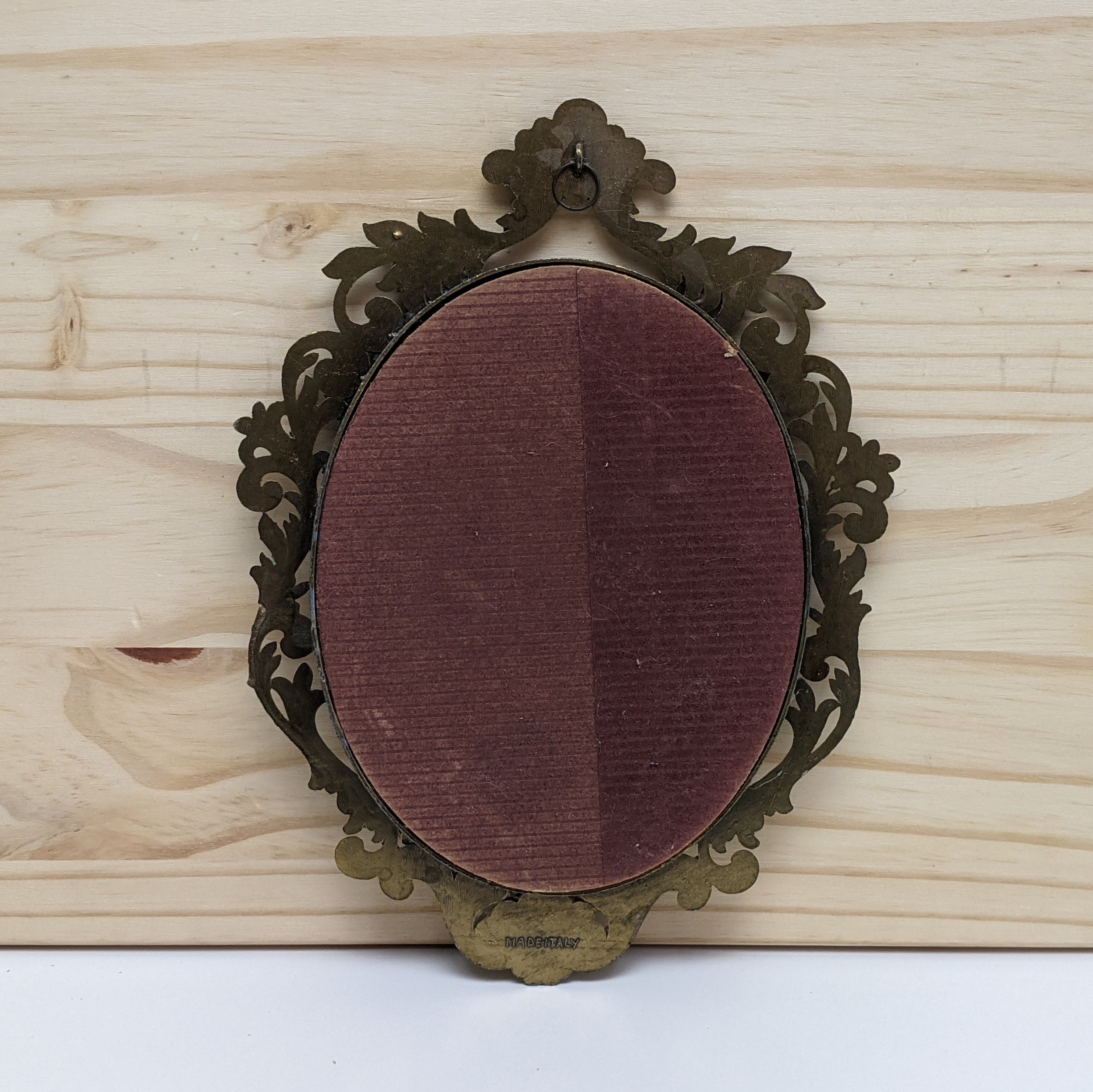 Vintage Oval Metal Picture Frame | Mother and Child | Made in Italy - Etsy