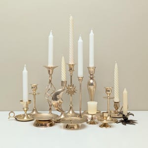 Vintage Brass Candlestick Holders - Boho Home Decor (Sold Individually)