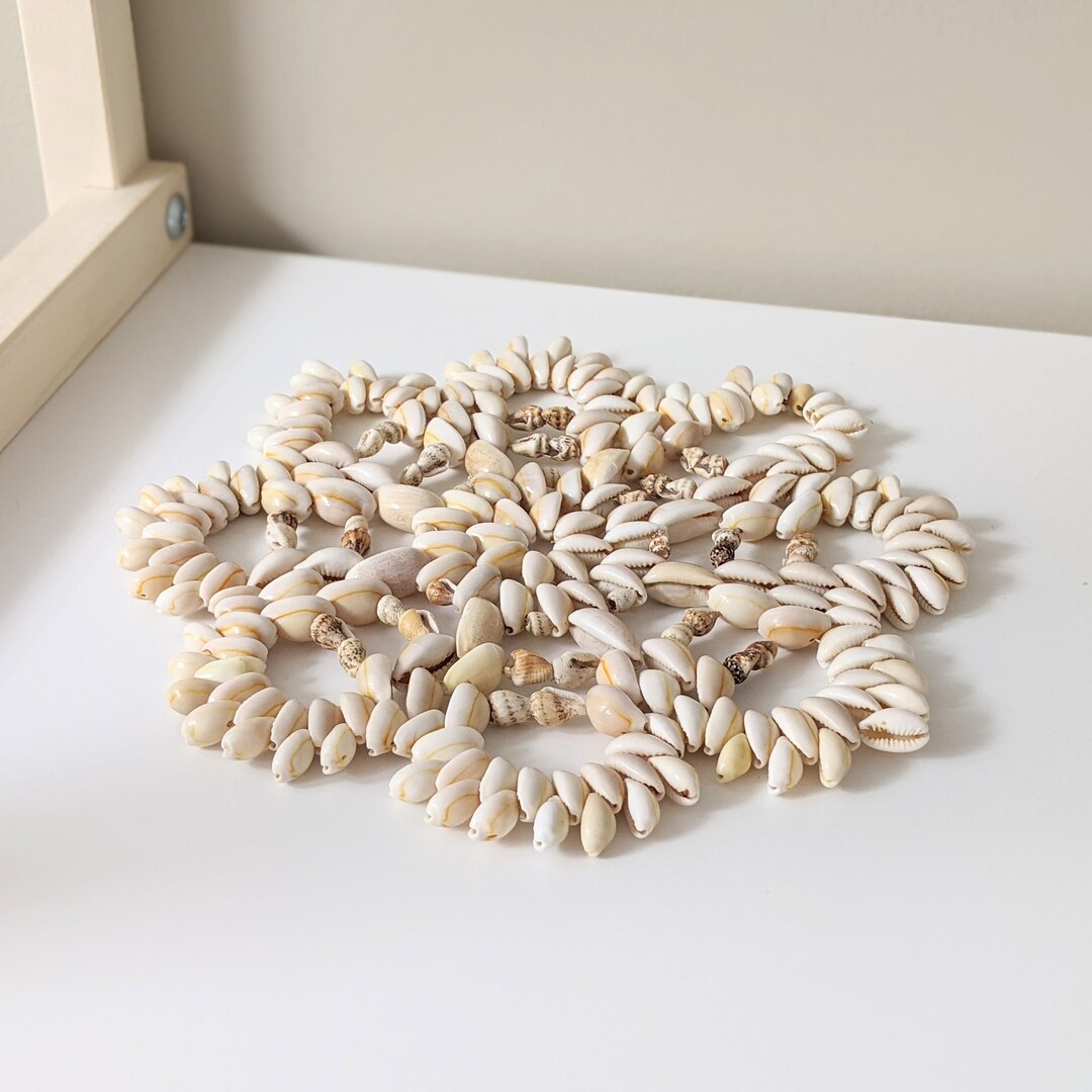Vintage Cowrie Seashell Trivet Hot Plate Doily | Flower Star Shape ...