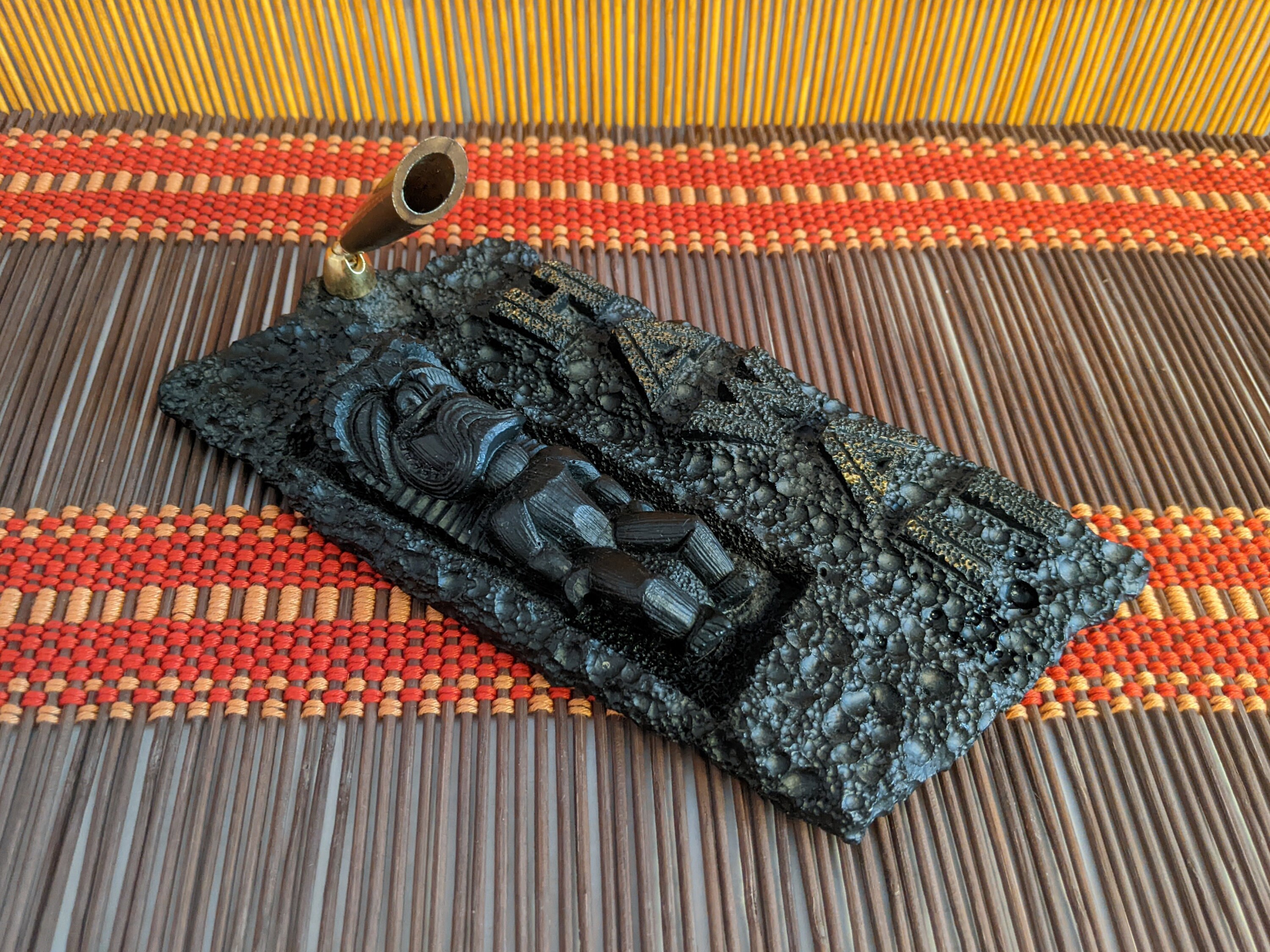Vintage Coco Joe's Black and Gold Pencil Holder | Resin Lava