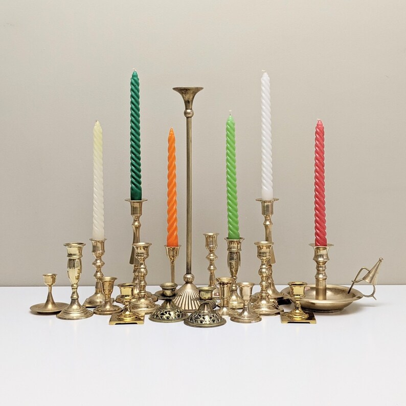 Vintage Brass Candle Holders Made in India Boho Decor Etsy Canada