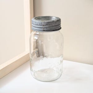Vintage Improved Gem Made in Canada Mason Jar | Glass Lid Metal Ring