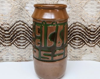 Vintage Brown and Green Ceramic Beauceware Vase | Beauce Canada | Jean Cartier Chimo 5010 | Beauceware Quebec Canada
