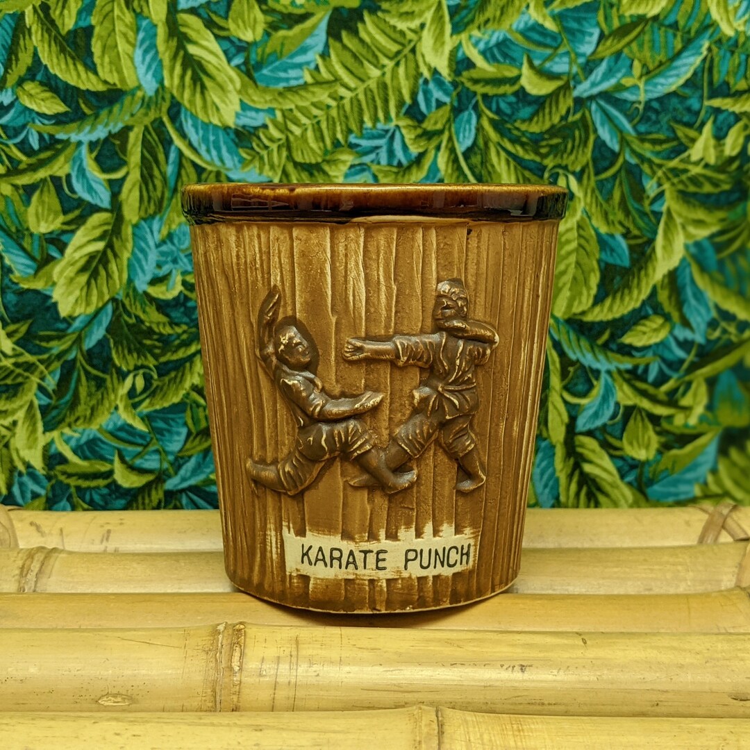 Vintage Kyoto Karate Punch Bucket Tiki Mug Tan Ceramic Etsy