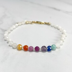 Rainbow Gemstone Hand Knotted Bracelet