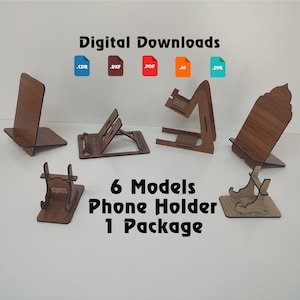 6pcts Phone Case, Phone Case, Aesthetic Phone Case, Cell Phone Stand, Phone Holder Laser Cut, Phone Stand Svg, Cell Phone Holder