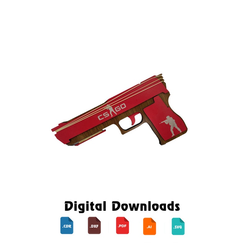 Rubber Band Gun Files, Rubber Gun, Toy Gun File, Wooden Gun