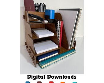 Laser Cut Office Desk Organizer Plan: MDF, Plywood (Digital Download)