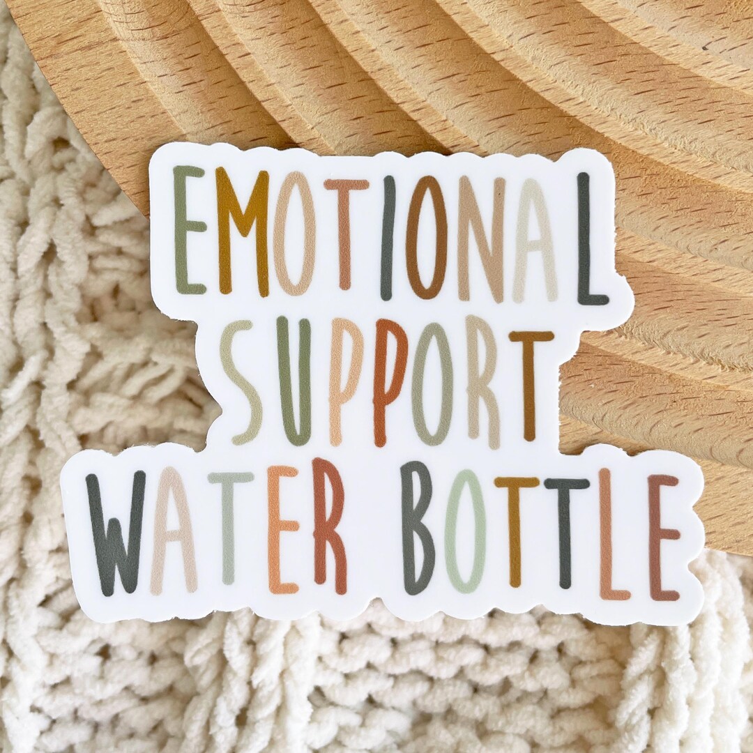 Emotional Support Water Bottle Sticker 3x2.2 In. - Vinyl Sticker Funny ...