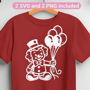 Palhaço feliz SVG, aniversário de circo Svg, palhaço engraçado com balões, carnaval Svg, arquivo plotter Svg, PNG para camisetas, arquivo plotter para iniciantes