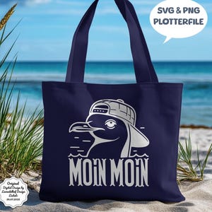 Moin Moin SVG PNG Datei Möwe Basecap Moin Schriftzug Plotterdatei Spruch Deutsch maritim design Cricut Designs Laser X-tool Digital Druck