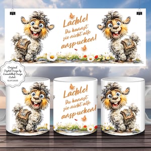 Cute Alpaca Mug Wrap 11oz png,Smile You Can&#39;t Spit On Them All,Design Gift Humor,Llama DIY Coffee Sublimation