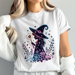 Cute witch t-shirt kids print •png file T-shirt coffee mug • Sublimation Halloween digital art print file download DTF image 8