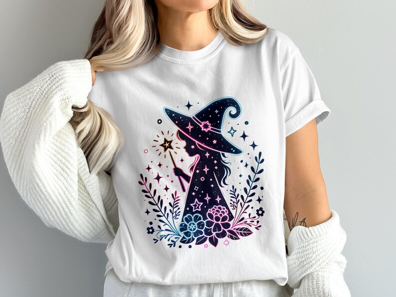 Cute witch t-shirt kids print •png file T-shirt coffee mug • Sublimation Halloween digital art print file download DTF image 8