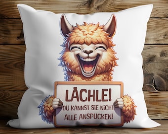 Smile! You can't spit on them all! Alpaca as Digital Products Download PNG, German Saying T-Shirt Design png, Llama Saying, DTF