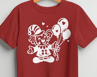 2 SVG - Clown met ballonnen, Clown SVG, Plotterbestanden Clown Kölle Alaaf, Clown T-shirtontwerp SVG, Clown voor Cricut, Plotterbestand voor beginners