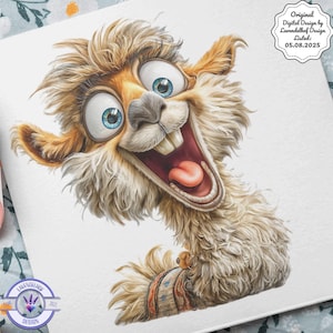10 crazy alpaca PNG clipart bundle, funny llamas, crazy alpaca sublimation designs mugs T-shirts, stickers DIY projects, DTF printing digital