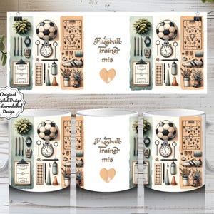 Fussball Trainer mit Herz personalisierbar 11oz Tassen wrap Berufe Männer png Sublimation Design deutsch Kaffee Becher Design Digital Druck