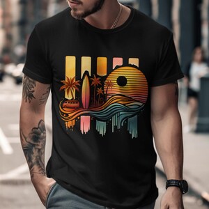 Retro Beach PNG, Summer Vibes Sublimation Design, Surf TShirt & Mug Clipart, Sunset Digital Download,Retro Beach Camper Design image 5