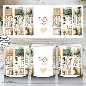 Lehrer mit Herz personalisierbar 11oz Tassen wrap Berufe Männer png Clipart Sublimation Design deutsch Kaffee Becher PNG Datei Digital Druck