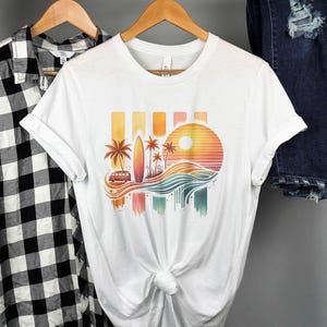 Retro Beach PNG, Summer Vibes Sublimation Design, Surf TShirt & Mug Clipart, Sunset Digital Download,Retro Beach Camper Design image 3