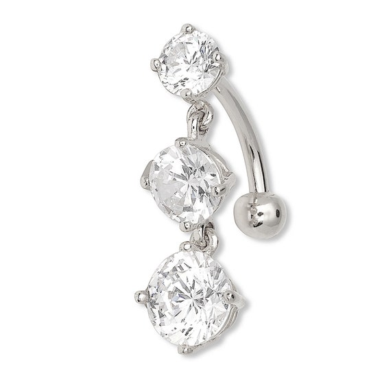 Triple drop dangle belly rings best sale