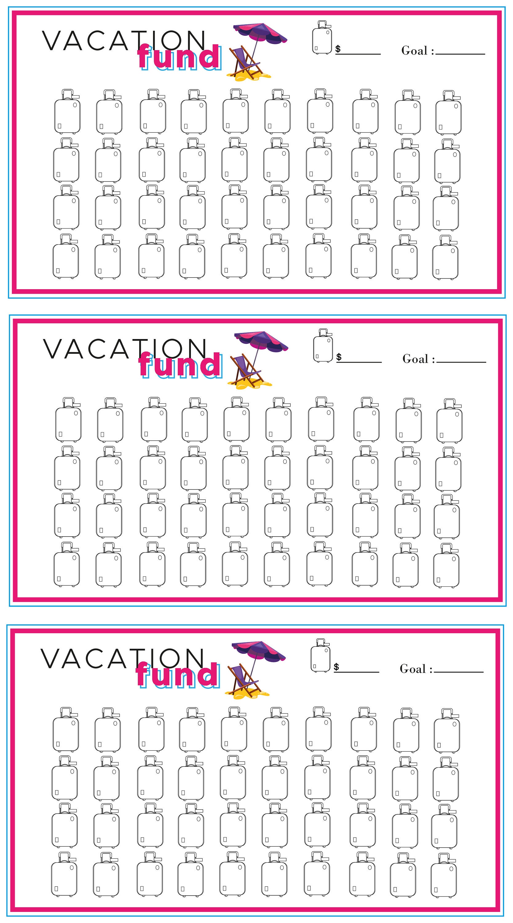 Vacation Savings Challenge Vacation Fund Budget Binder Fits Etsy