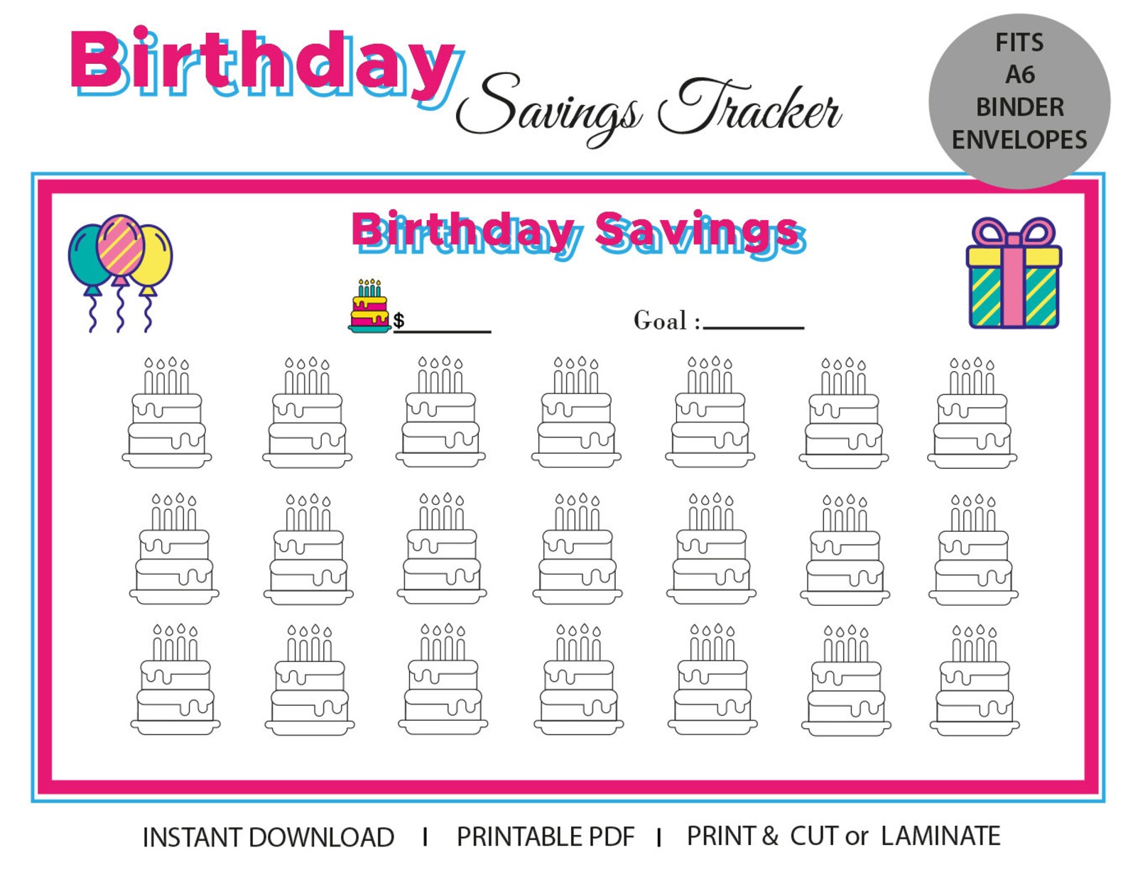 birthday-savings-challenge-printable-budget-binder-fits-a6-etsy-uk