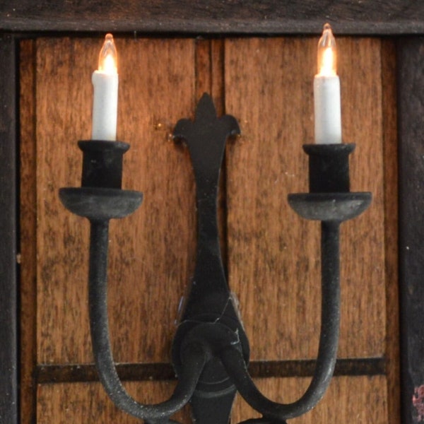 Brand New. Robert Stubbs 1/12 Scale Sconce, 2 Candles, 12v wired. 1:12