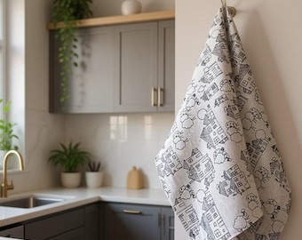 Rustic Linen Kitchen Towel, home lovers gift