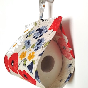 Suporte para papel higiênico - cabide exclusivo para rolos florais, presente de flor de nascimento, presente de banheiro de papoula, armazenamento de papel higiênico, suporte para rolos extras