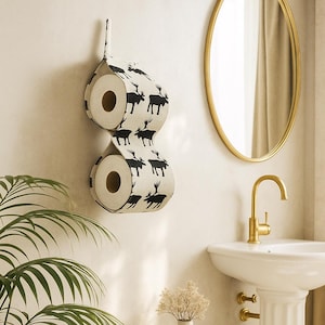 Porta rotolo di carta igienica Linen Moose: appendino per porta del bagno