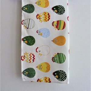 Easter Linen Kitchen Towel: White Holiday Decor
