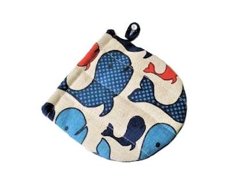 Gant de cuisine en lin Whales : Gant de cuisine carré en lin