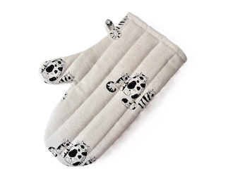 Tabby Cat Linen Oven Glove: Cats Kitchen Decor, Cooking Gift