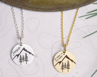 Mountain Range Necklace • Minimalist Necklace • Wanderlust Necklace • Sterling Silver • 14k Gold Filled • Nature Jewelry • Gift • Outdoorsy