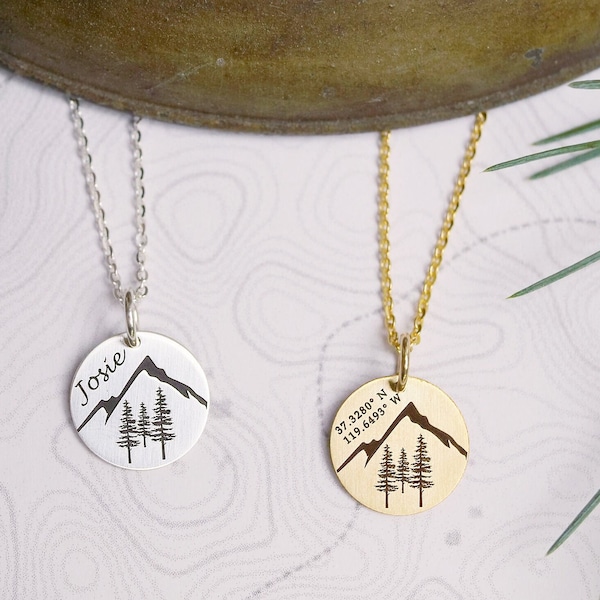 Mountain Range Necklace • Minimalist Necklace • Wanderlust Necklace • Sterling Silver • 14k Gold Filled • Nature Jewelry • Gift • Outdoorsy