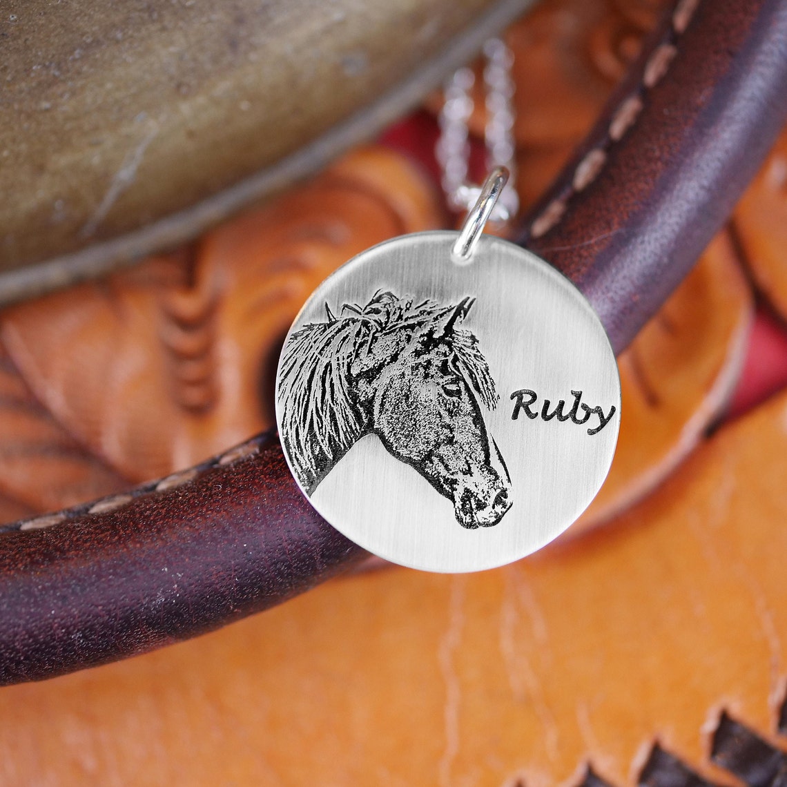 Horse Portrait Necklace Horse Jewelry Necklace Personalized Etsy