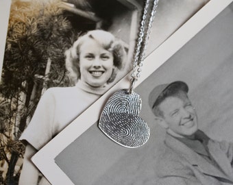 Actual Handwriting Necklace -  Gold Heart Necklace • Real Handwritten Heart Jewelry • Memorial Necklace  • Personalized Heart Necklace