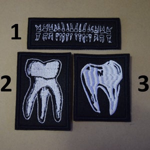 Teeth Patch Bone Patch Spine Patch Crust Punk Patches Goth Patches Horror  Occult Cloth Patches Spine Back Patch Tooth Patch 