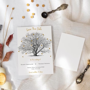 Carte "rendez-vous" noir et or | Réservez vos dates de luxe | Fixez la date | Romantique, vintage | Papeterie de mariage imprimée