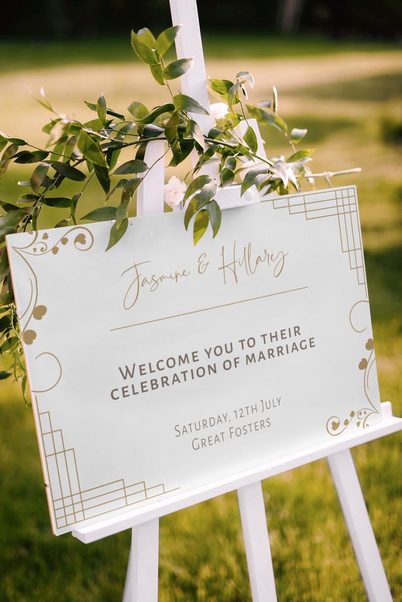 Gold Welcome Sign | Personalised Wedding Welcome Signs | Indoor/outdoor ...