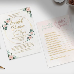 Bridal Shower Invitation and Games Bundle