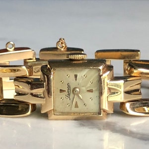 Rare Vintage 14k Gold Leman Watch Circa 1930’s, Pathe Watch Company.