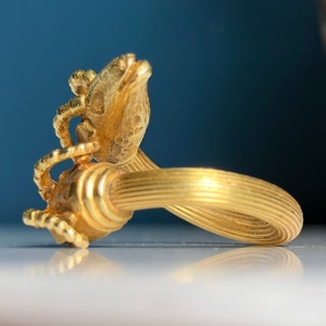 22k Yellow Gold, Double Rams Head Ring.