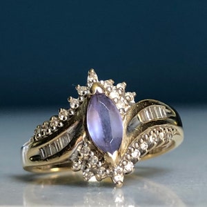 14k Yellow Gold, Tanzanite And Diamond Ring